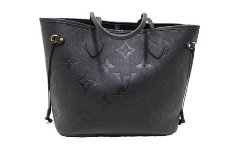 louis vuitton neverfull mm black empreinte leather